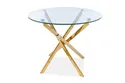 Круглый стеклянный Столик SIGNAL AGIS, белый / хром, 90x90 см фото thumb №3