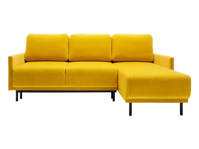 BRW двосторонній кутовий диван Solo розкладний з ящиком для зберігання велюровий жовтий, Соло 257 NA-SOLO-G1_B157C8 фото №1