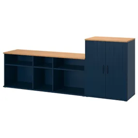 IKEA SKRUVBY СКРУВБИ, шкаф для ТВ, комбинация, черный и синий, 226x38x90 см 794.946.02 фото