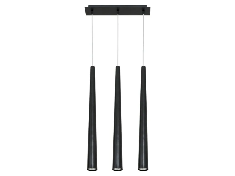 BRW Трехточечный стальной подвесной светильник Quebeck Black черного цвета 052356 фото №1