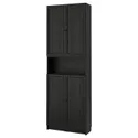 IKEA BILLY БІЛЛІ / OXBERG ОКСБЕРГ, книжкова шафа з дверц / дод модул, чорний під дуб, 80x30x237 см 494.833.70 фото thumb №1