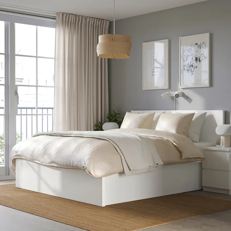 IKEA MALM МАЛЬМ, кровать с подъемным механизмом, белый, 140x200 см 904.047.99 фото №3