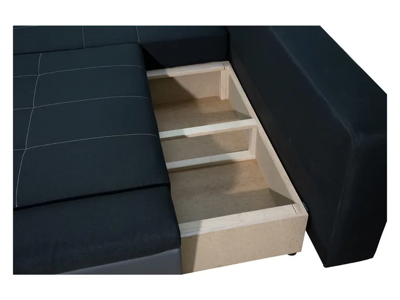 BRW Кутовий розкладний диван Odete з ящиком для зберігання чорний, Савана 14 NA-ODETE-REC.2DL-FMIX70-G2-SAWANA_14/SOFT_20 фото №6