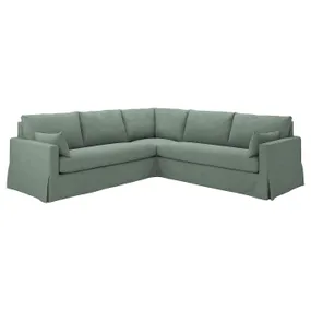 IKEA HYLTARP ХЮЛЬТАРП, кутовий диван, 4-місний, Хемместа сіро-зелена 895.148.31 фото