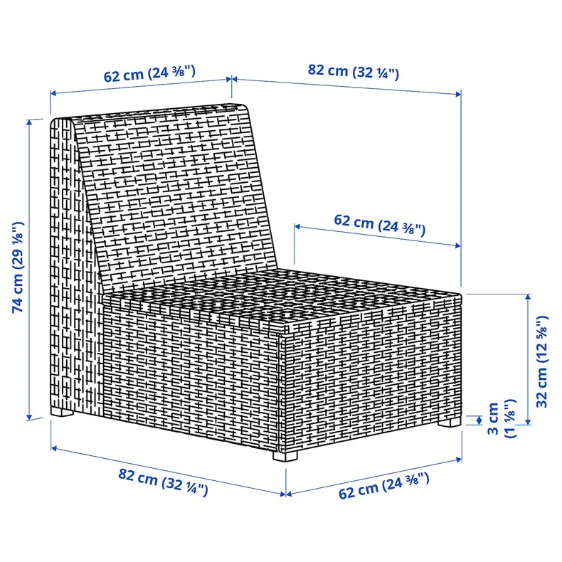 IKEA SOLLERÖN СОЛЛЕРЕН, 1-місна секція, вулична, коричневий 603.736.24 фото №3