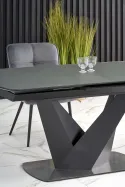 Обідній стіл розкладний HALMAR PATRIZIO 160-200x90 см, стільниця - темний ясен, ніжка - чорна фото thumb №20