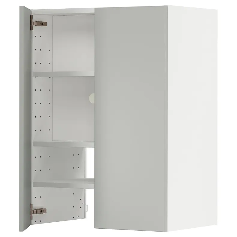 IKEA METOD МЕТОД, навесной шкаф д / вытяжки / полка / дверь, белый / светло-серый, 60x80 см 595.392.20 фото №1
