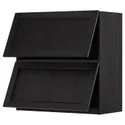 IKEA METOD МЕТОД, навісна шафа гориз 2 дверц нат мех, чорний / Лерхіттан, пофарбований у чорний колір, 80x80 см 793.937.97 фото thumb №1