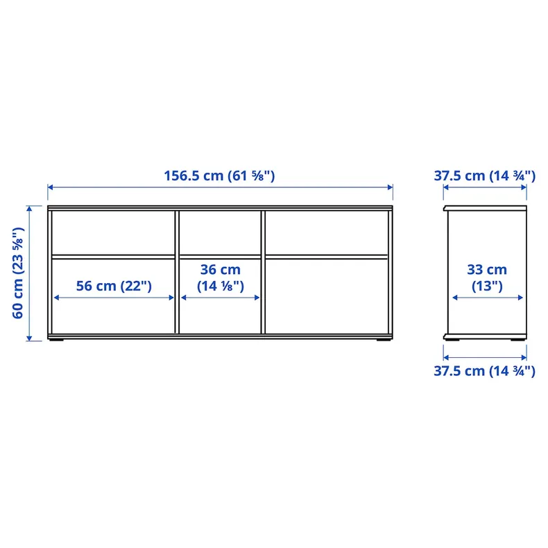 IKEA SKRUVBY СКРУВБИ, шкаф для ТВ, комбинация, черный и синий, 226x38x90 см 794.946.02 фото №8