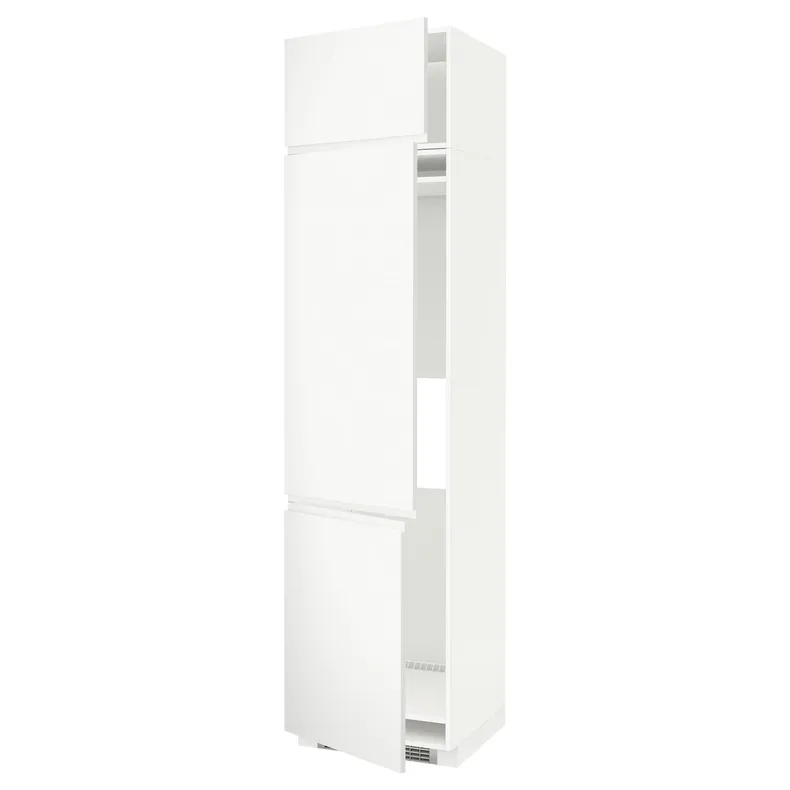 IKEA METOD МЕТОД, высокий шкаф д / холод / мороз / 3 дверцы, белый / Воксторп матовый белый, 60x60x240 см 994.544.69 фото №1