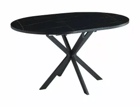 Стол обеденный раскладной SIGNAL GASTON 100(135)х100 см, эффект черного мрамора фото