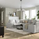 IKEA KIVIK КИВИК, 6-местный п-образный диван, Талмира белая/черная 295.276.62 фото thumb №2