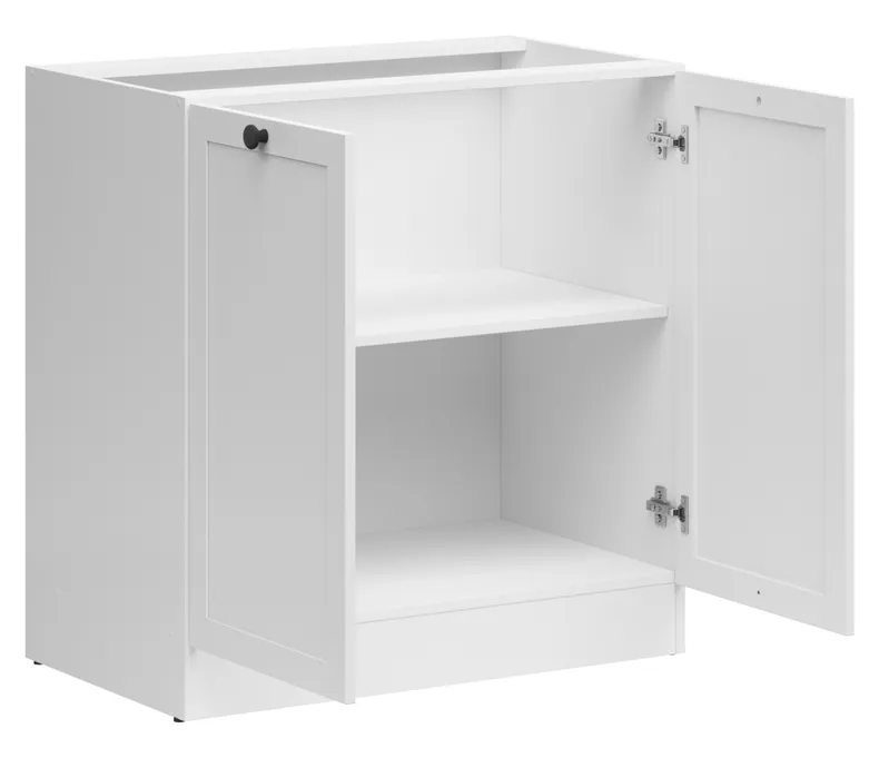 BRW Базовый шкаф для кухни Junona Line 80 см двухдверный белый, белый D2D/80/82_BBL-BI/BI фото №3
