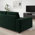 IKEA VIMLE ВИМЛЕ, 3-местный диван с козеткой, с широкими подлокотниками/Djuparp темно-зеленый 394.326.87 фото thumb №2
