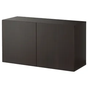 IKEA BESTÅ БЕСТО, комбинация настенных шкафов, черный / коричневый / Лапвикен, 120x42x64 см 794.407.94 фото