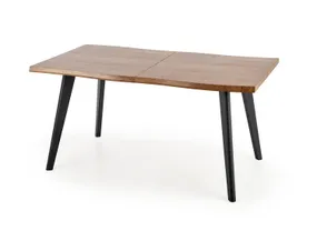 Кухонний стіл розкладний HALMAR DICKSON 120-180x80 см, стільниця - натуральний дуб, ніжки - чорні фото