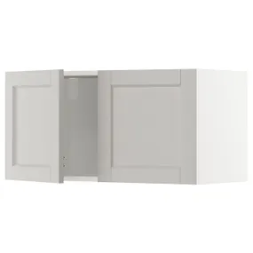 IKEA METOD МЕТОД, шафа навісна із 2 дверцятами, білий / світло-сірий Lerhyttan, 80x40 см 094.550.67 фото