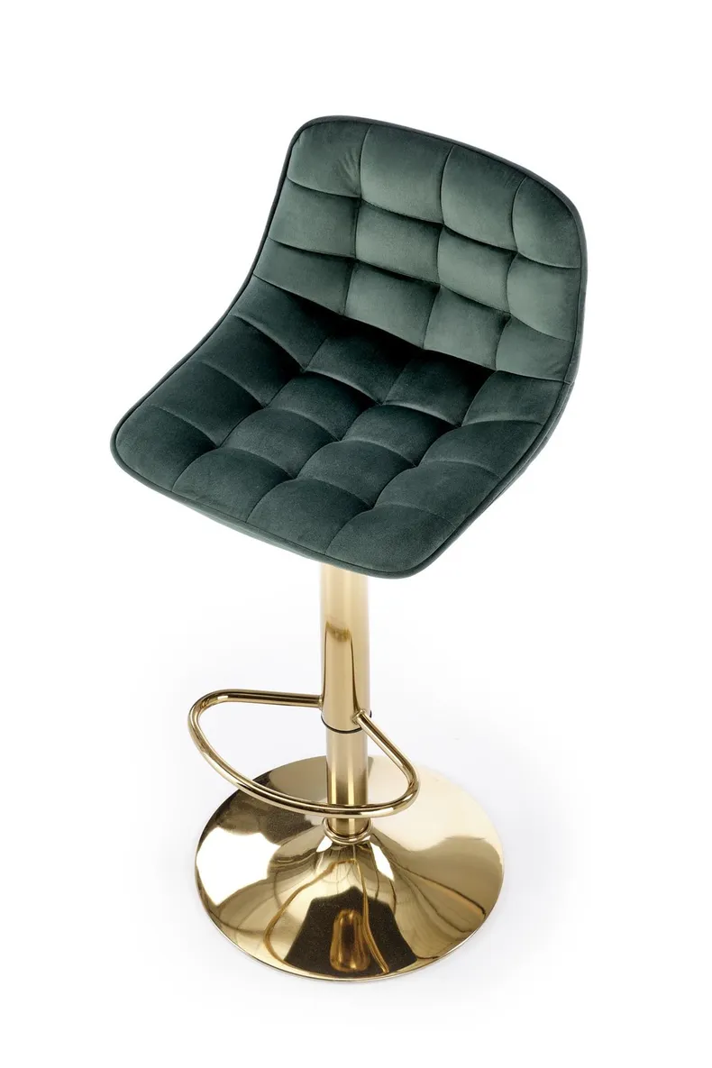 Барный стул HALMAR H120 темно-зеленый, золотой фото №9