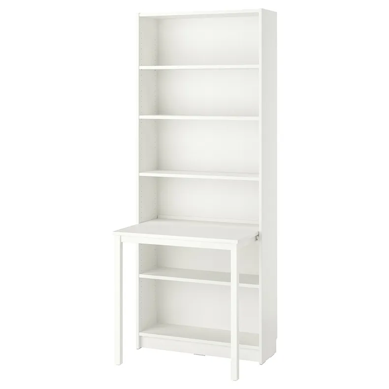 IKEA BILLY БІЛЛІ, стелаж зі столом, білий, 80x202 см 295.639.33 фото №1