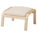 IKEA POÄNG ПОЕНГ, крісло та підставка для ніг, береза оклична / Глиска ламана біла 795.510.70 фото thumb №5