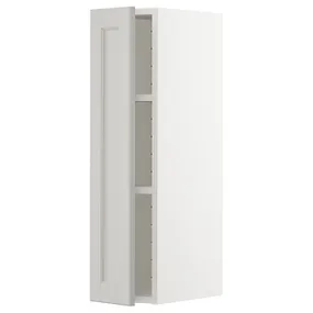 IKEA METOD МЕТОД, навесной шкаф с полками, белый / светло-серый, 20x80 см 394.555.32 фото