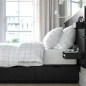 IKEA NORDLI НОРДЛИ, кровать с отд д / хранения и матрасом, с подголовником антрацит / акреамн средней жесткости, 160x200 см 195.417.67 фото thumb №5