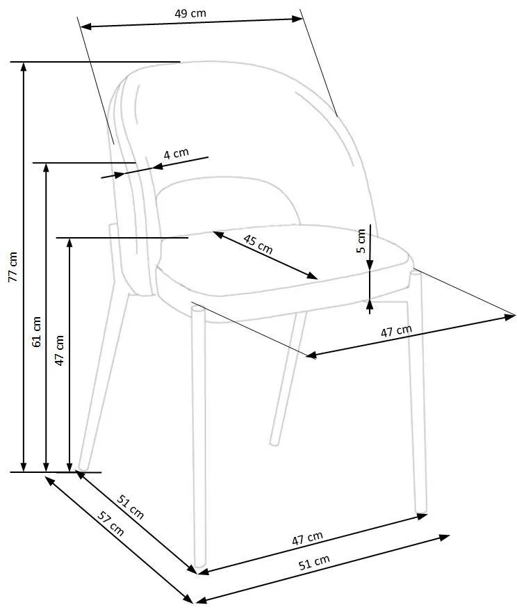 Кухонный стул HALMAR K455 серый фото №6