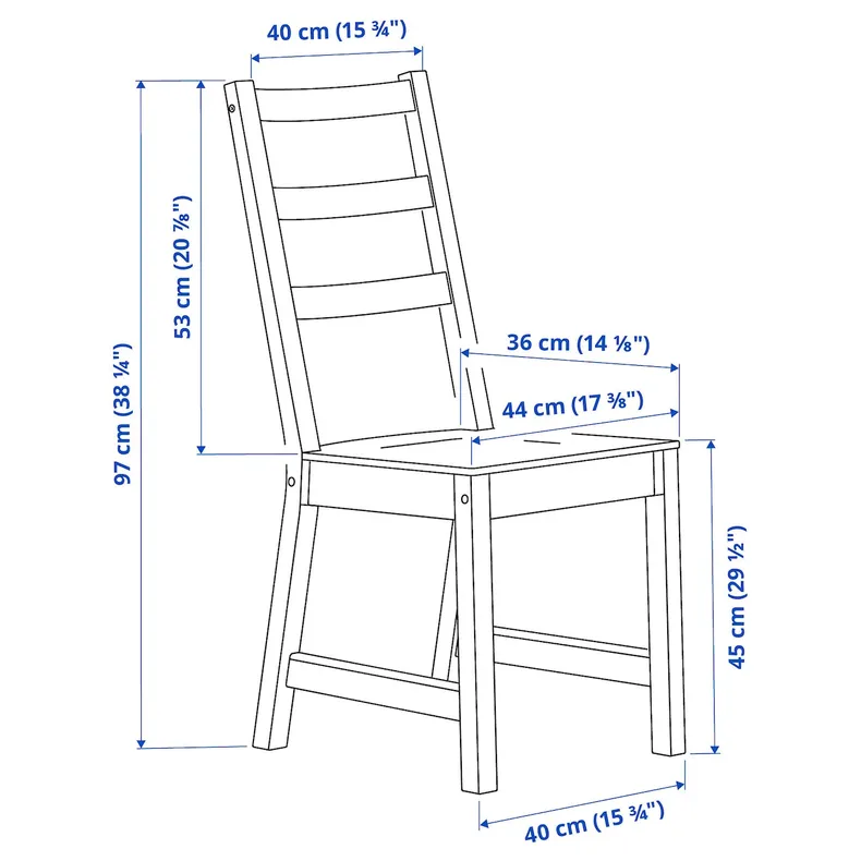 IKEA NORDVIKEN НОРДВИКЕН / NORDVIKEN НОРДВИКЕН, стол и 4 стула, чёрный / черный, 152 / 223x95 см 593.051.55 фото №10