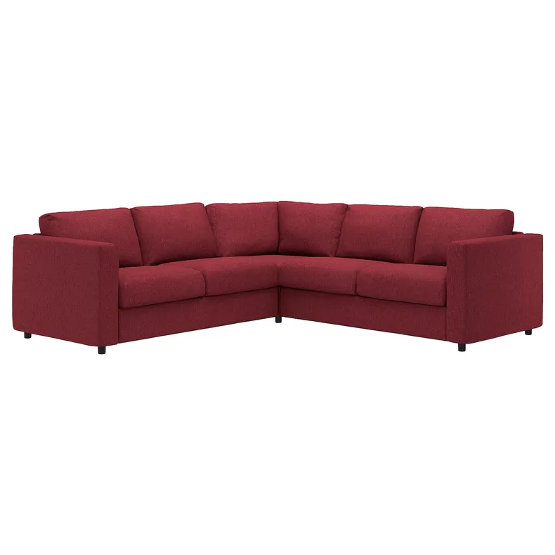 IKEA VIMLE ВІМЛЕ, кутовий диван, 4-місний, Лейде червоний/коричневий 994.344.57 фото №1