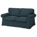 IKEA EKTORP ЕКТОРП, чохол для 2-місного дивана, Hillared темно-синій 305.170.87 фото thumb №1