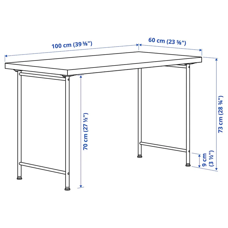 IKEA LINNMON ЛІННМОН / SPÄND СПЕНД, письмовий стіл, чорно-коричневий/білий, 100x60 см 895.638.74 фото №5