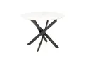 Стол обеденный круглый HALMAR EDGAR 100х100 см, столешница - белый мрамор, ножки - черные фото thumb №1