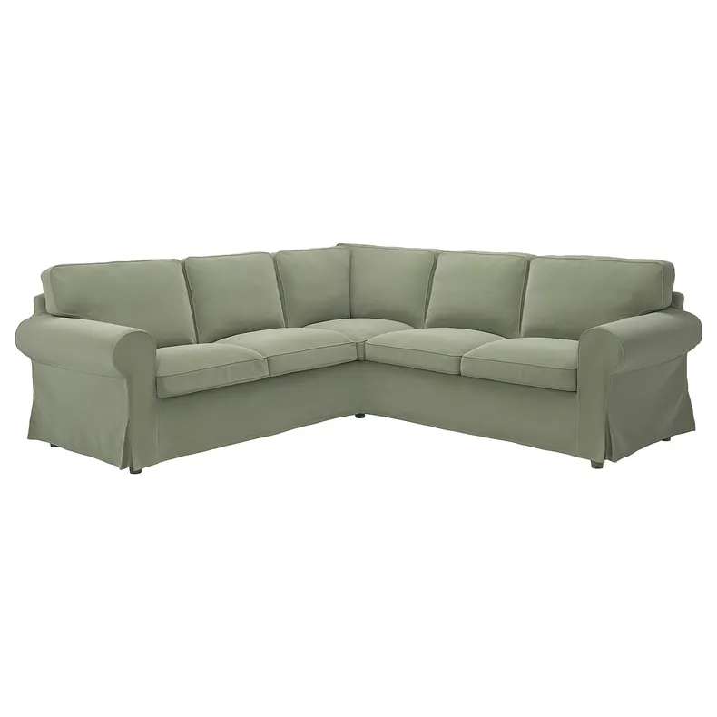 IKEA EKTORP ЕКТОРП, чохол для кутового дивана, 4-місний, Хакебо сіро-зелений 005.658.62 фото №2
