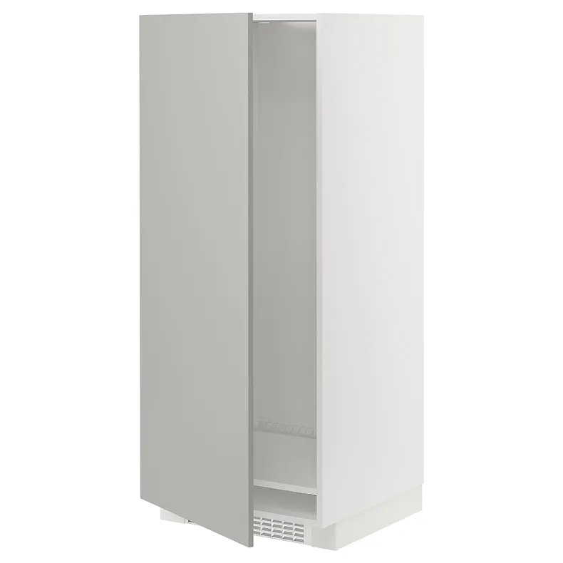 IKEA METOD МЕТОД, висока шафа для холодильнка / морозил, білий / Хавсторп світло-сірий, 60x60x140 см 995.380.49 фото №1