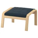 IKEA POÄNG ПОЕНГ, крісло та підставка для ніг, березовий шпон / ХІЛЛАРЕД темно-синій 294.842.76 фото thumb №5