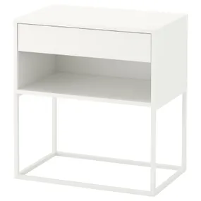 IKEA VIKHAMMER ВІКХАММЕР, приліжковий столик, білий, 60x39 см 303.889.81 фото