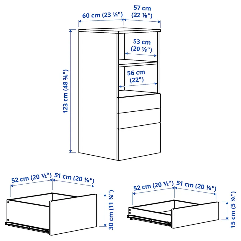 IKEA SMÅSTAD СМОСТАД / PLATSA ПЛАТСА, стеллаж, 60x57x123 см 695.446.69 фото №7