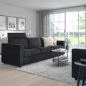 IKEA VIMLE ВІМЛЕ, 3-місний диван, з узголів'ям/САКСЕМАРА чорно-синій 893.990.58 фото thumb №2