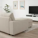 IKEA VIMLE ВИМЛЕ, 3-местный диван с козеткой, с широкими подлокотниками / бежевый с пунцовым оттенком 294.012.95 фото thumb №3
