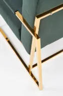 Мягкое кресло HALMAR PRIUS, бархатная обивка - темно-зеленый, каркас - золотой фото thumb №7