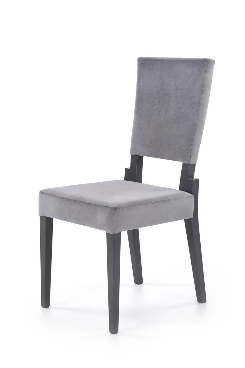 Кухонний стілець оксамитовий HALMAR Sorbus Velvet, оббивка - сірий / ніжки - масив бука фото №1