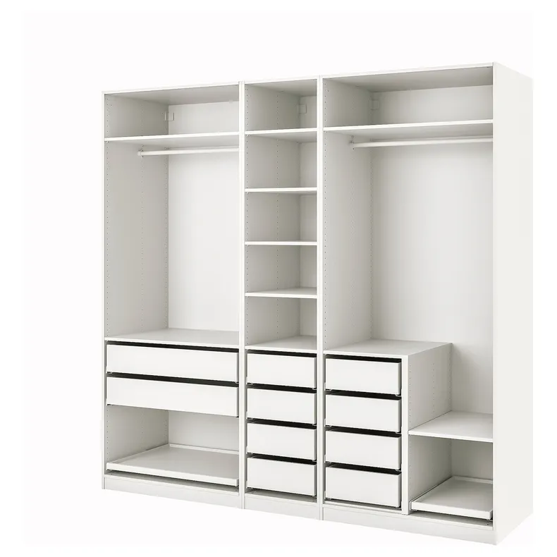 IKEA PAX ПАКС, гардероб, комбінація, білий, 250x58x236 см 394.781.85 фото №1