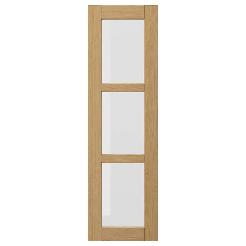 IKEA FORSBACKA ФОРСБАККА, скляні дверцята, дуб, 30x100 см 205.652.53 фото №1
