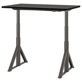 IKEA IDÅSEN ІДОСЕН, стіл регульований, чорний/темно-сірий, 120x70 см 192.809.39 фото