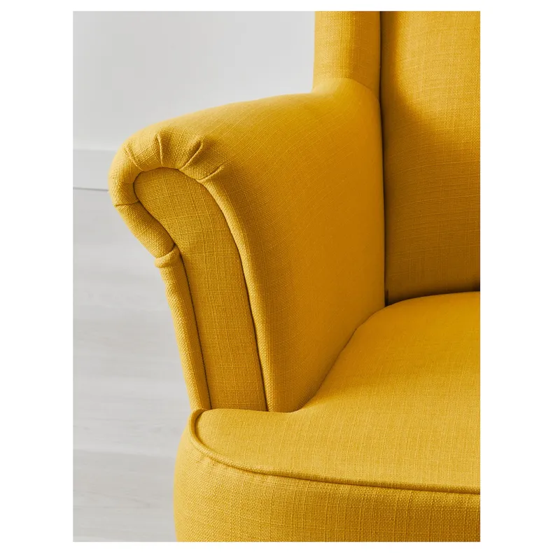 IKEA STRANDMON СТРАНДМОН, крісло з підголівником, СКІФТЕБУ жовтий 903.618.94 фото №8