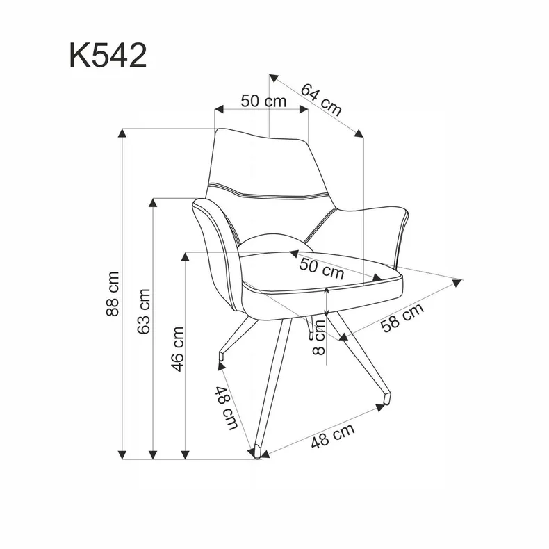 Кухонний стілець HALMAR K542 бежевий фото №2