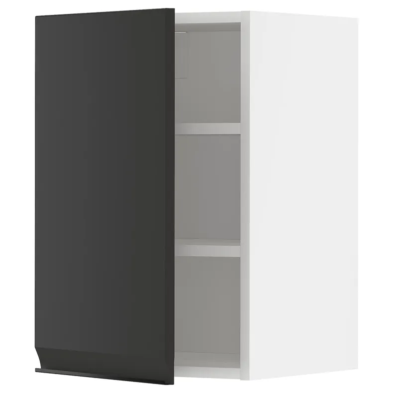IKEA METOD МЕТОД, навесной шкаф с полками, белый / Уплов матовый антрацит, 40x60 см 794.938.72 фото №1