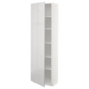 IKEA METOD МЕТОД, высокий шкаф с полками, белый / светло-серый, 60x37x200 см 794.628.04 фото