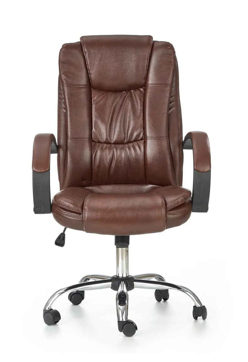 Крісло комп'ютерне офісне обертове HALMAR RELAX коричневий, екошкіра фото №5