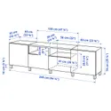 IKEA BESTÅ БЕСТО, тумба под ТВ, с дверцами и ящиками, черный / коричневый Hedeviken / Stubbarp / темно-коричневый окрашенный шпон дуба, 240x42x74 см 694.359.34 фото thumb №8